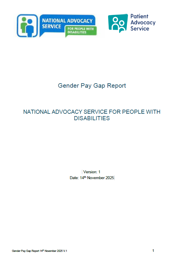 Gender Pay Gap Report – National Advocacy Service for People with Disabilities